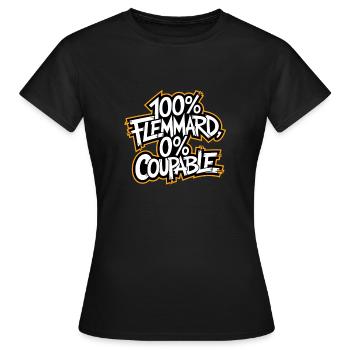 100% flemmard, 0% coupable - T-shirt Femme - noir - Devant - AI Model Female 172 dark (172cm)