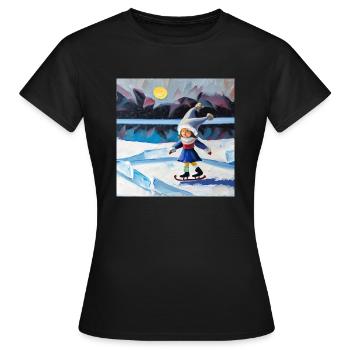 Das Wunder des Winters - Frauen T-Shirt - Schwarz - Vorne - AI Model Female 172 dark (172cm)