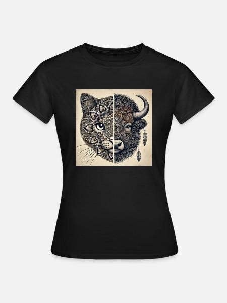 Lion bizon - Frauen T-Shirt - Schwarz