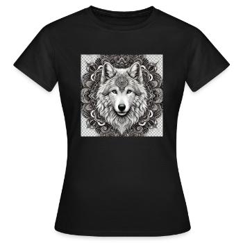 Grau wolf - Frauen T-Shirt - Schwarz - Vorne - AI Model Female 172 dark (172cm)