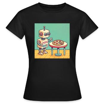Pizza-Bot - Frauen T-Shirt - Schwarz - Vorne - AI Model Female 172 dark (172cm)