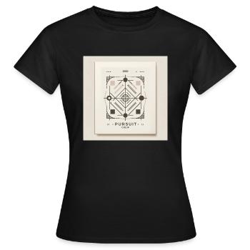 geo pursuit crew - Women's T-Shirt - black - Front - AI Model Female 172 dark (172cm)