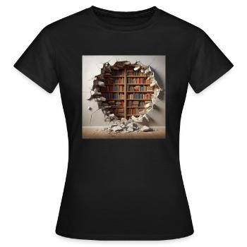 Hidden Library - Women's T-Shirt - black - Front - AI Model Female 172 dark (172cm)