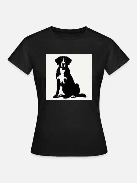 Sitzender Schweizer Sennenhund - Frauen T-Shirt - Schwarz