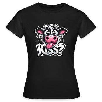 KISS - Frauen T-Shirt - Schwarz - Vorne - AI Model Female 172 dark (172cm)
