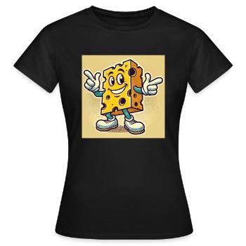 Cheese Lover Käse Liebhaber - Frauen T-Shirt - Schwarz - Vorne - AI Model Female 172 dark (172cm)