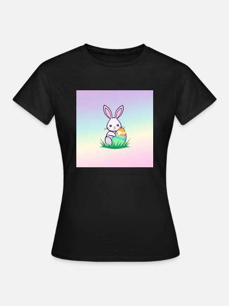 Ei und Hase – Paskalypso - Frauen T-Shirt - Schwarz