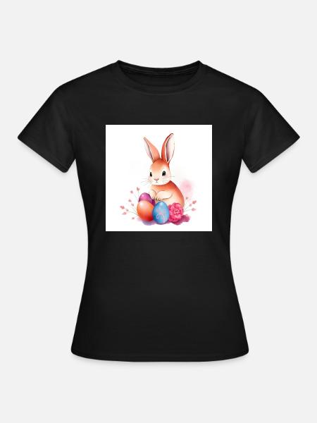 „Hasenfreunde unterwegs“ - Frauen T-Shirt - Schwarz