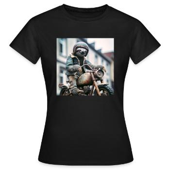 paresseux vagabond Gentelmen motard - T-shirt Femme - noir - Devant - AI Model Female 172 dark (172cm)