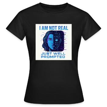 Half human, half digital - Women's T-Shirt - black - Front - AI Model Female 172 dark (172cm)