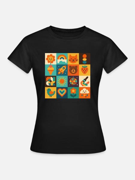 bunte Lebensfreude - Frauen T-Shirt - Schwarz