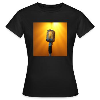 Mikrofon - Frauen T-Shirt - Schwarz - Vorne - AI Model Female 172 dark (172cm)