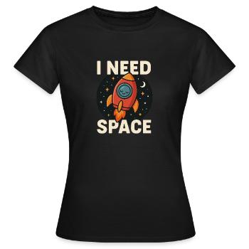 I Need Space – Retro Rocket Tee - Frauen T-Shirt - Schwarz - Vorne - AI Model Female 172 dark (172cm)