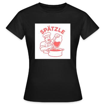 Spätzle - Frauen T-Shirt - Schwarz - Vorne - AI Model Female 172 dark (172cm)