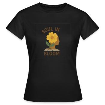 L’âme en fleur - T-shirt Femme - noir - Devant - AI Model Female 172 dark (172cm)