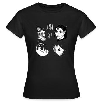 Magic Set - Women's T-Shirt - black - Front - AI Model Female 172 dark (172cm)