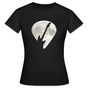 E-Guitar Full Moon Guitar Pick - Women's T-Shirt - black - Front - AI Model Female 172 dark (172cm)