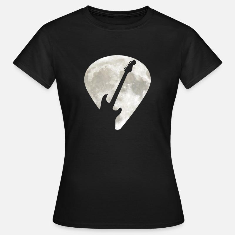 E-Guitar Full Moon Guitar Pick - Women's T-Shirt - black