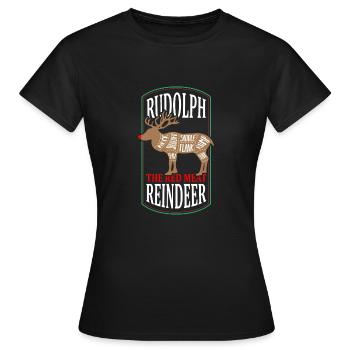 Rudolph Reindeer - Christmas Cuts Of Meat - Women's T-Shirt - black - Front - AI Model Female 172 dark (172cm)