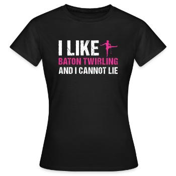 Baton Twirler J’aime Baton Twirling - T-shirt Femme - noir - Devant - AI Model Female 172 dark (172cm)
