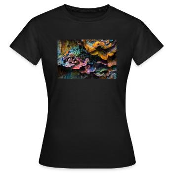 Vivid Mold : un kaléidoscope de beauté naturelle - T-shirt Femme - noir - Devant - AI Model Female 172 dark (172cm)