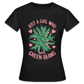 Grüne Bohnen - Frauen T-Shirt - Schwarz - Vorne - AI Model Female 172 dark (172cm)