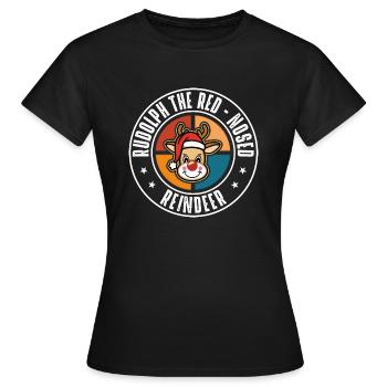 Rudolph - T-shirt Femme - noir - Devant - AI Model Female 172 dark (172cm)
