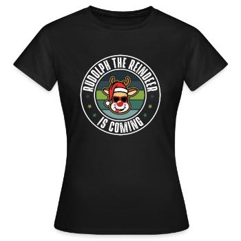 Rudolph - T-shirt Femme - noir - Devant - AI Model Female 172 dark (172cm)
