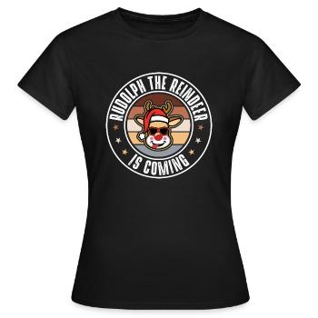 Rudolph - T-shirt Femme - noir - Devant - AI Model Female 172 dark (172cm)