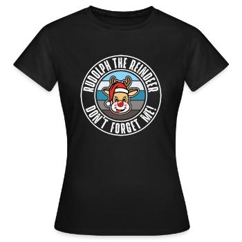 Rudolph - T-shirt Femme - noir - Devant - AI Model Female 172 dark (172cm)