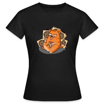 Pizza Cat - Women's T-Shirt - black - Front - AI Model Female 172 dark (172cm)