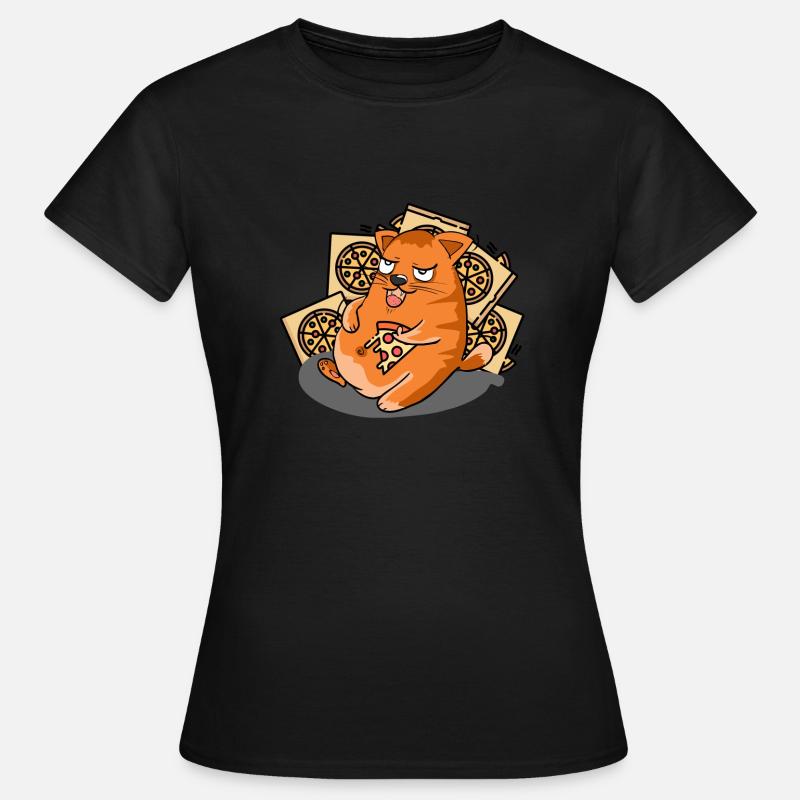 Pizza Katze - Frauen T-Shirt - Schwarz
