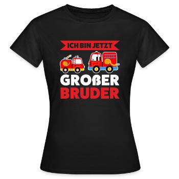Großer Bruder Feuerwehr Grosser Bruder Geschenk - Frauen T-Shirt - Schwarz - Vorne - AI Model Female 172 dark (172cm)