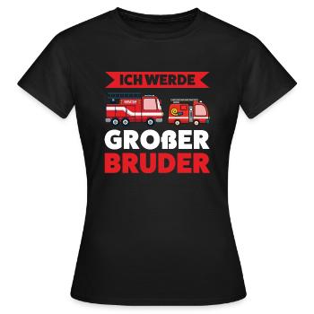 Großer Bruder Feuerwehr Grosser Bruder Geschenk - Frauen T-Shirt - Schwarz - Vorne - AI Model Female 172 dark (172cm)