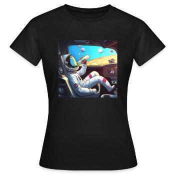 Astrononymus - Voyage dans l’espace - T-shirt Femme - noir - Devant - AI Model Female 172 dark (172cm)