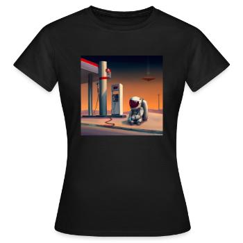 Astrononymus - No Gas Planet - T-shirt Femme - noir - Devant - AI Model Female 172 dark (172cm)
