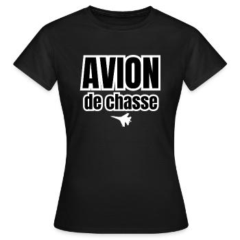 avion de chasse - T-shirt Femme - noir - Devant - AI Model Female 172 dark (172cm)