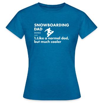Sport Dad Snowboarding - Frauen T-Shirt - Antikblaues Saphir meliert - Vorne - AI Model Female 172 dark (172cm)