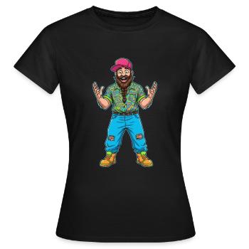 Fröhlicher Trucker Typ: Bart & Style pur! - Frauen T-Shirt - Schwarz - Vorne - AI Model Female 172 dark (172cm)