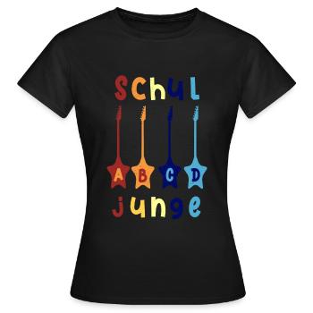 Schuljunge ABCD Rockgitarre T shirt - Frauen T-Shirt - Schwarz - Vorne - AI Model Female 172 dark (172cm)