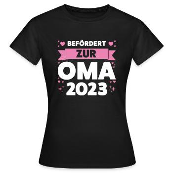 Oma 2023 Großmutter Großmütter Geschenk - Frauen T-Shirt - Schwarz - Vorne - AI Model Female 172 dark (172cm)
