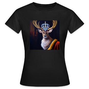 cerf - T-shirt Femme - noir - Devant - AI Model Female 172 dark (172cm)