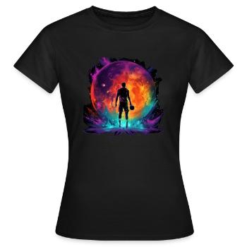 Basketball player in art design for sports fans - Women's T-Shirt - black - Front - AI Model Female 172 dark (172cm)