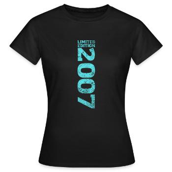 Limited Edition 2007 18. Geburtstag Geschenk - Frauen T-Shirt - Schwarz - Vorne - AI Model Female 172 dark (172cm)