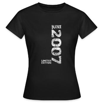 Limited Edition 2007 18. Geburtstag Geschenk - Frauen T-Shirt - Schwarz - Vorne - AI Model Female 172 dark (172cm)