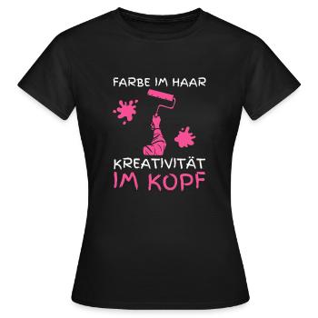 Cool Painter Design - Art Meets Craft - Women's T-Shirt - black - Front - AI Model Female 172 dark (172cm)