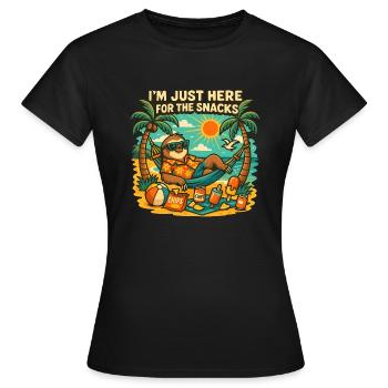 Paresse-lin sur la plage pour grignoter - T-shirt Femme - noir - Devant - AI Model Female 172 dark (172cm)