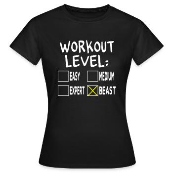 Workout Level Beast - T-shirt Femme - noir - Devant - AI Model Female 172 dark (172cm)