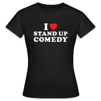 Comédien J’adore Comédie de stand up - T-shirt Femme - noir - Devant - AI Model Female 172 dark (172cm)