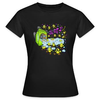 Poussins Mousse Party - T-shirt Femme - noir - Devant - AI Model Female 172 dark (172cm)